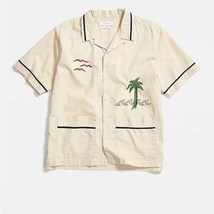 Urban Outfitters Tipped Embroidered Cabana Shirt, size Small
